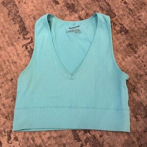 Garage Turquoise V neck Tank